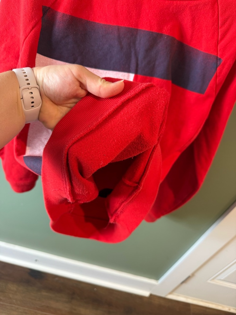 Red Colorblock Sweatshirt - Picture 7 of 10